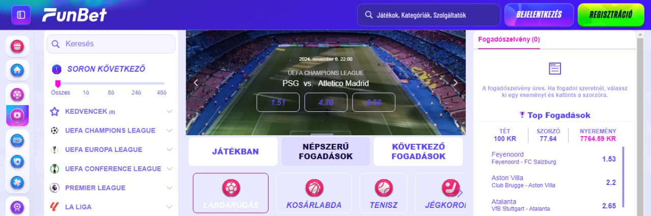 Funbet Élő fogadás