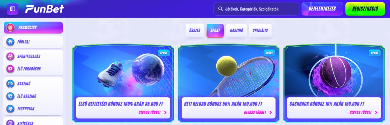 Funbet Bónuszok és promóciók