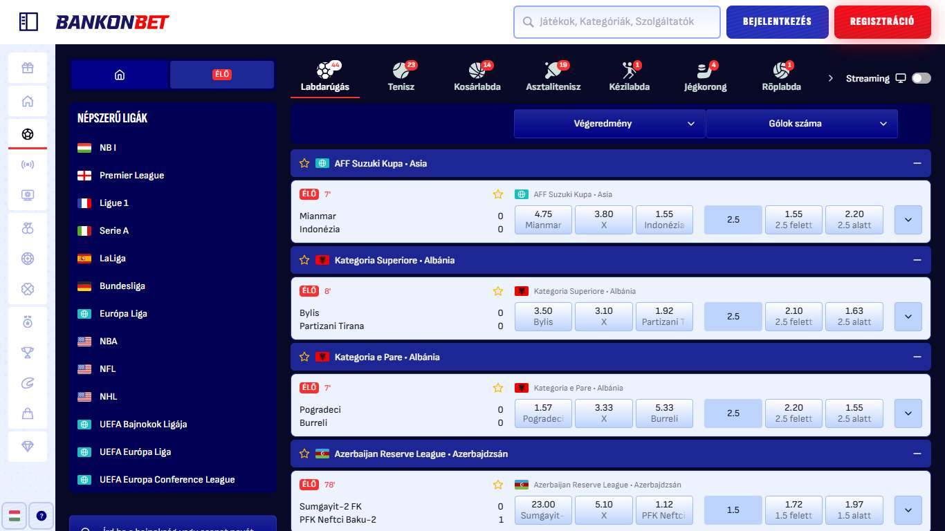 Bankonbet Live Sport Betting Hungary, sportfogadasok.net