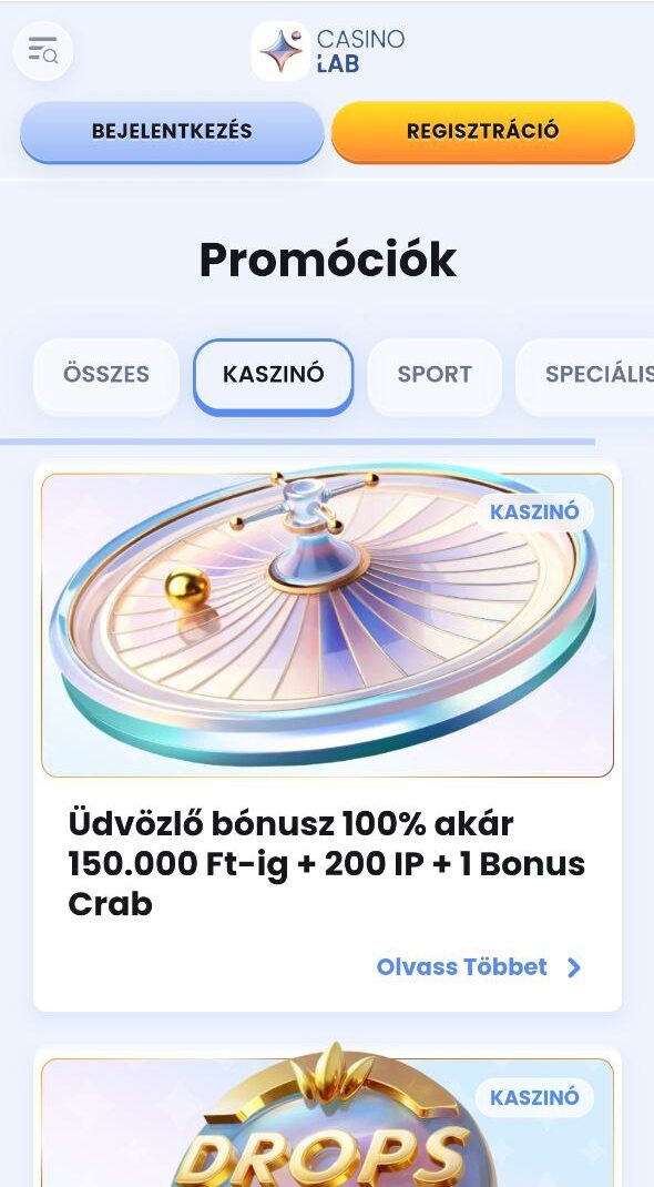 Casinolab Kaszinó bonus