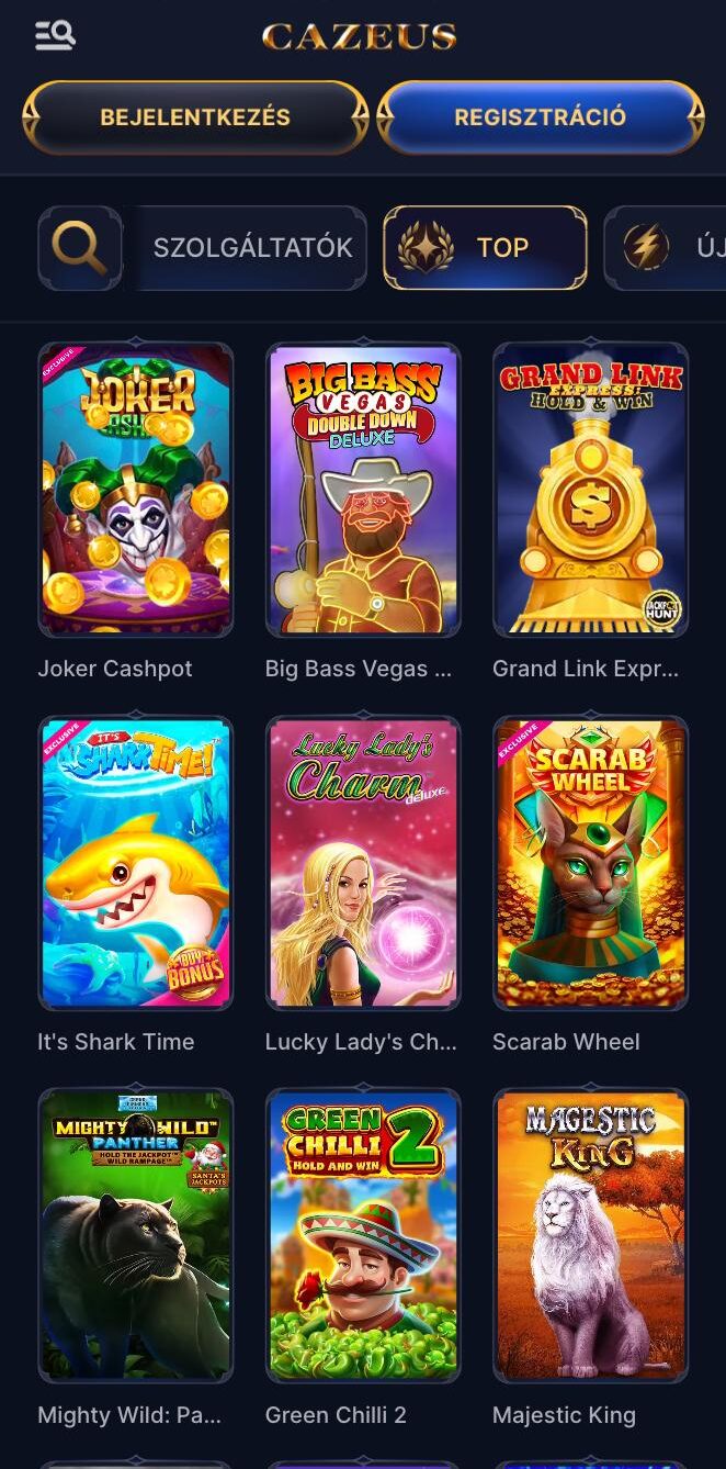 Cazeus casino games mobile