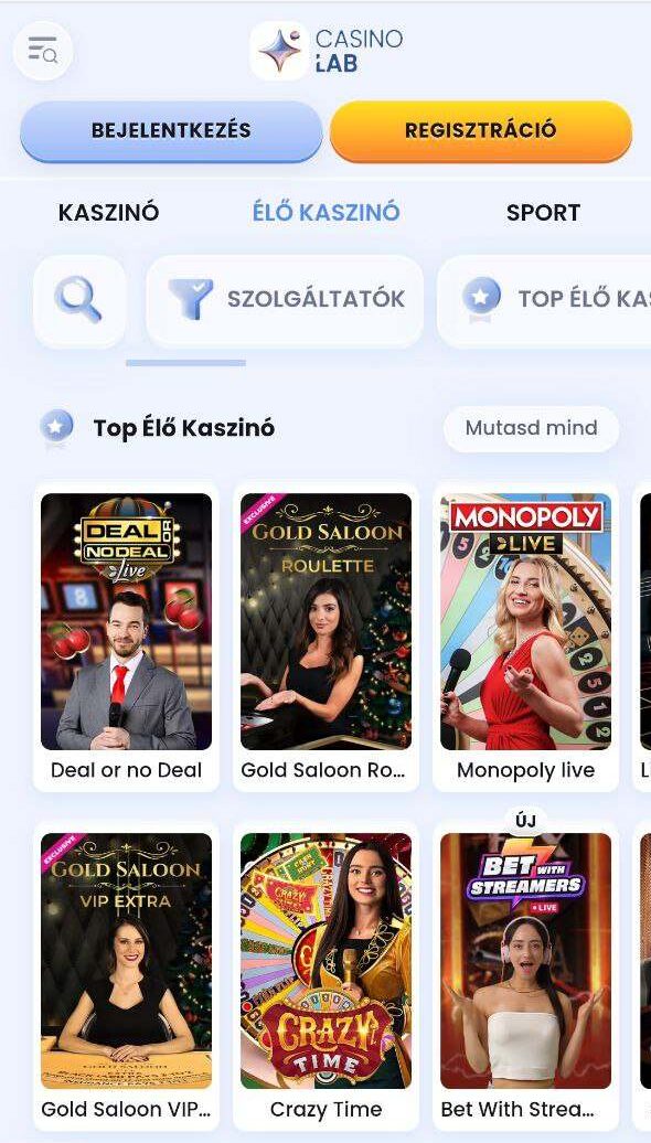 Casinolab Élő Kaszinó