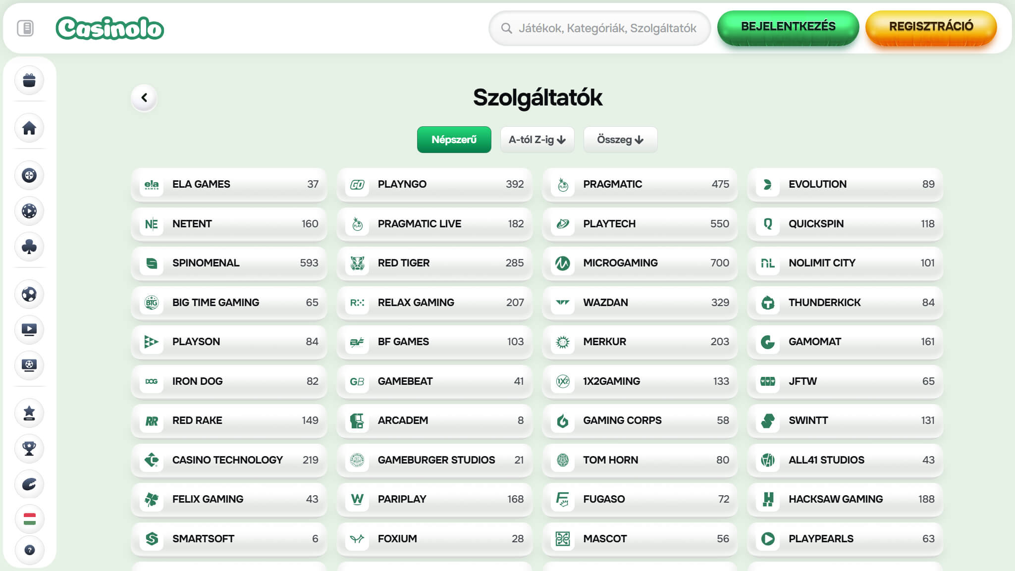 Casinolo Casino Providers Hungary, sportfogadasok.net