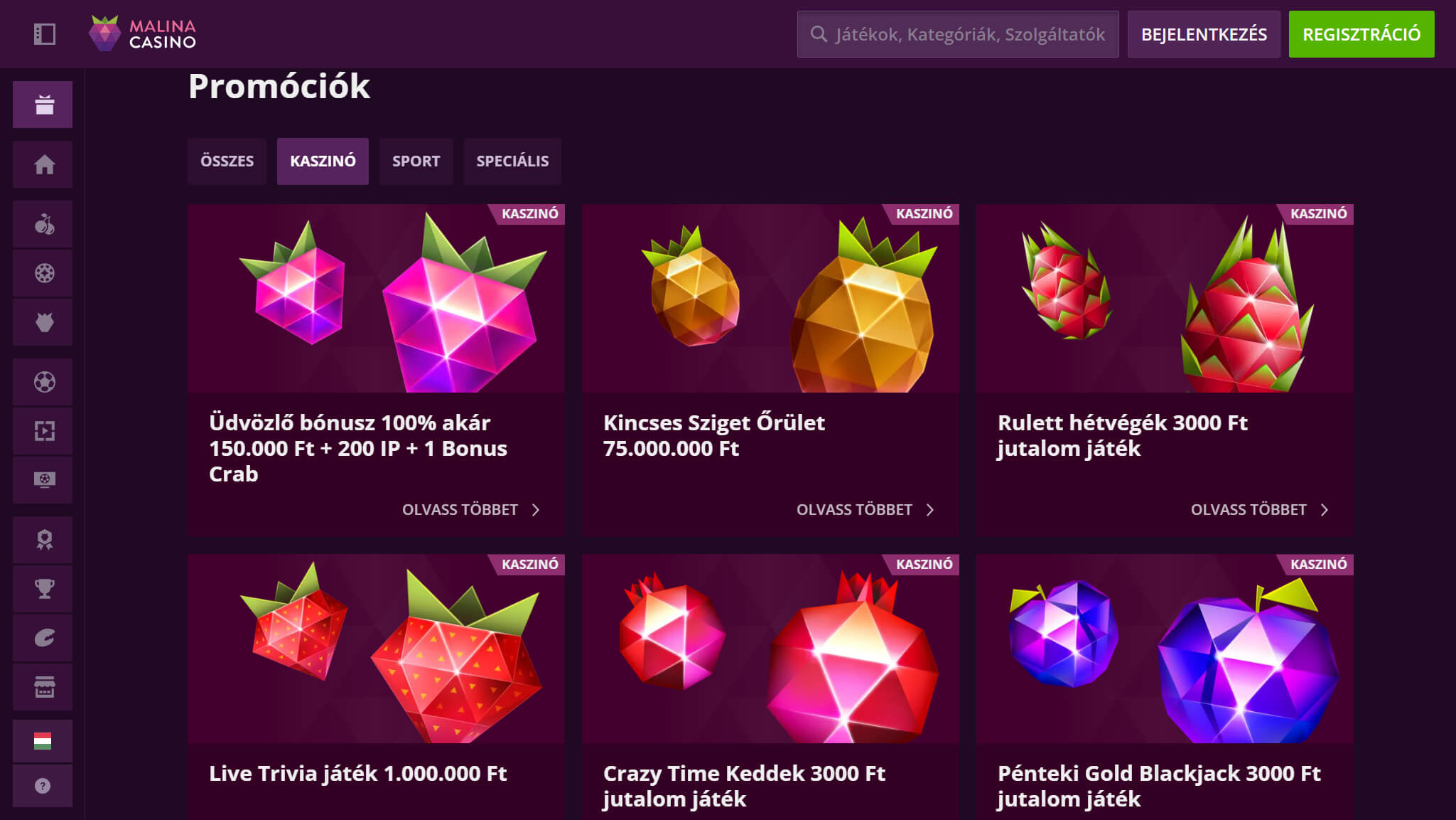 Malina Casino Bonuses Hungary, sportfogadasok.net