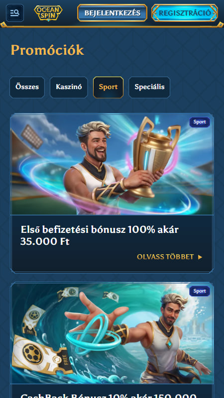 OceanSpin Bónuszok és promóciók