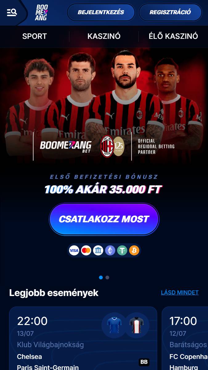 Boomerang Main Page Mobile