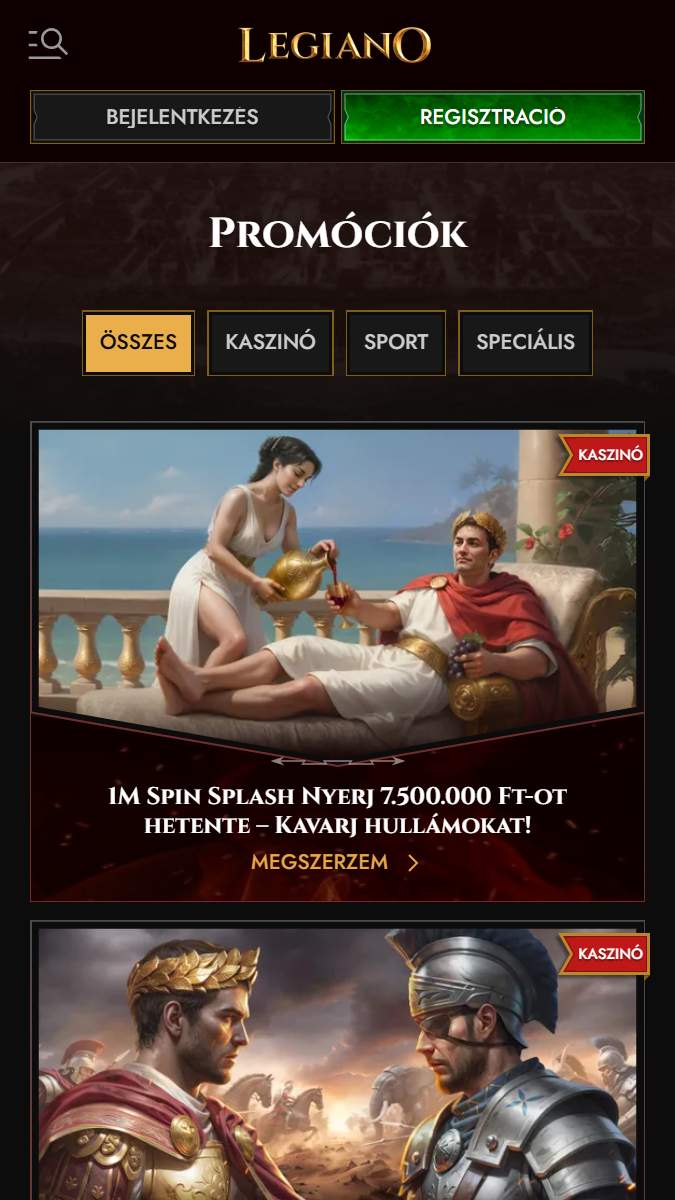 Legiano Mobile Bonuses