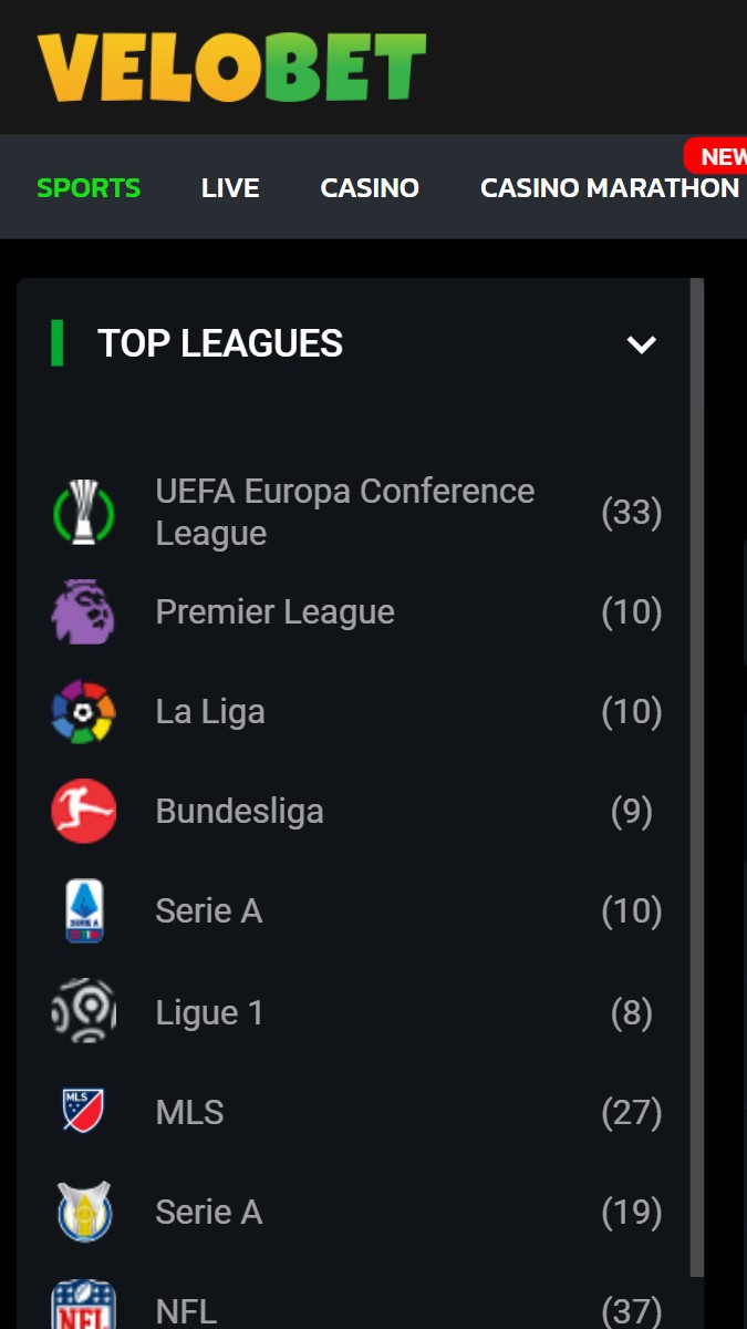 Velobet Mobile Sport