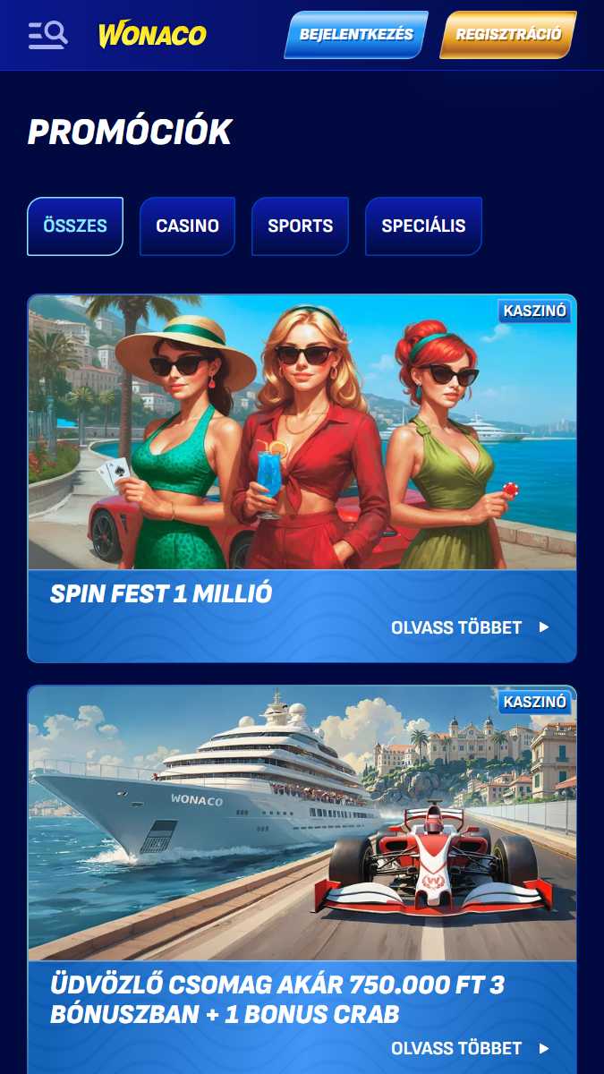 Wonaco Mobile Bonuses