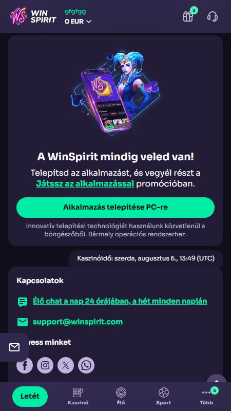 WinSpirit mobile application