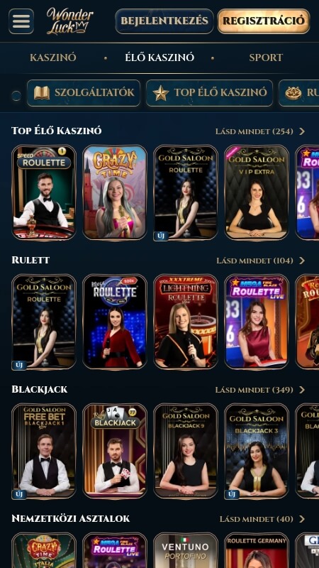 Wonderluck live casino