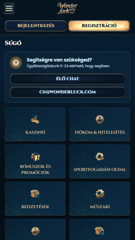 Wonderluck bukméker Ügyfélszolgálat