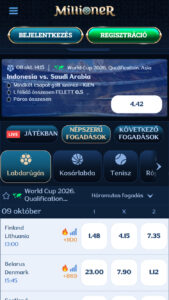 Millioner Fogadási piacok és opciók