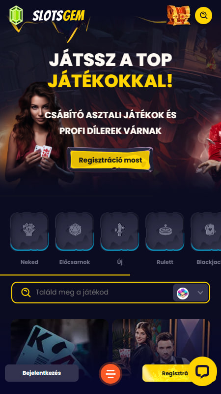 Élő játékok a Slotsgem Casino-nál