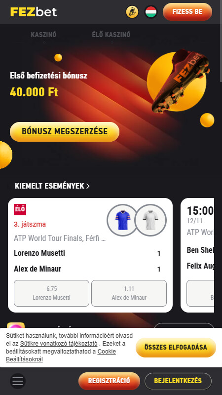 Fezbet bookmaker main page