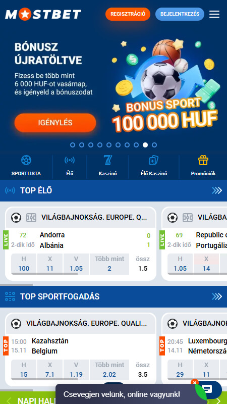 Mostbet Bookmaker main page
