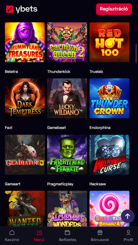 Ybets Casino Játékok és kínálat