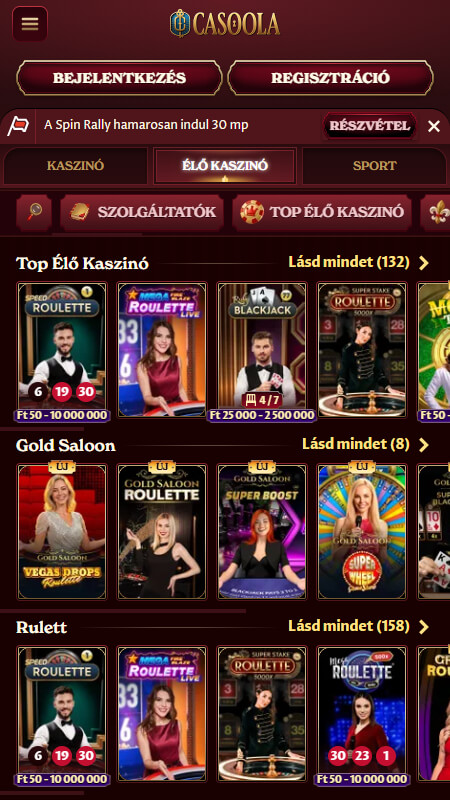 Casoola Live Kaszinó