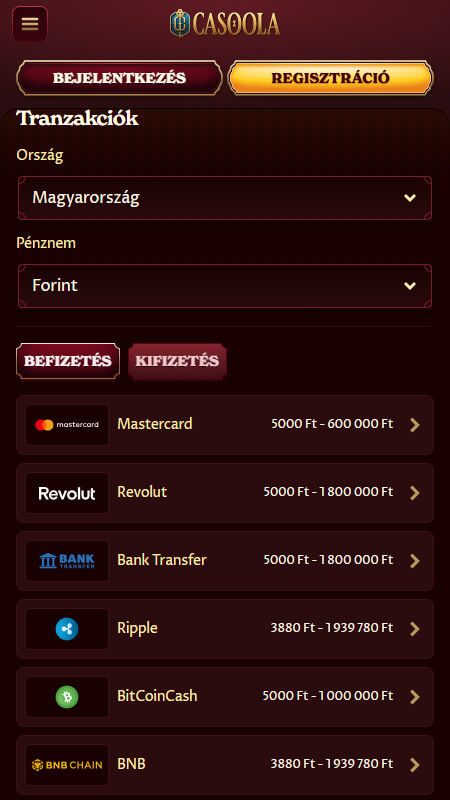 Casoola befizetési mód Magyarország