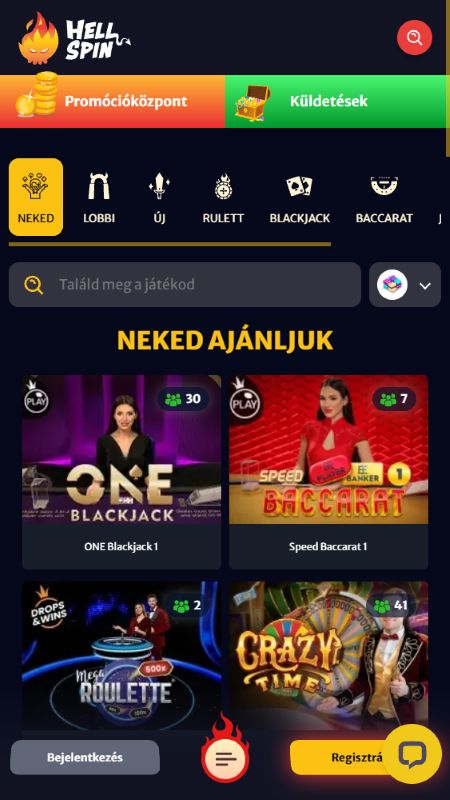 elo kaszinó rész a Hellspinn