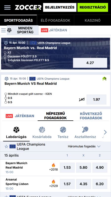 Sportesemények, amelyekre ma lehet fogadni